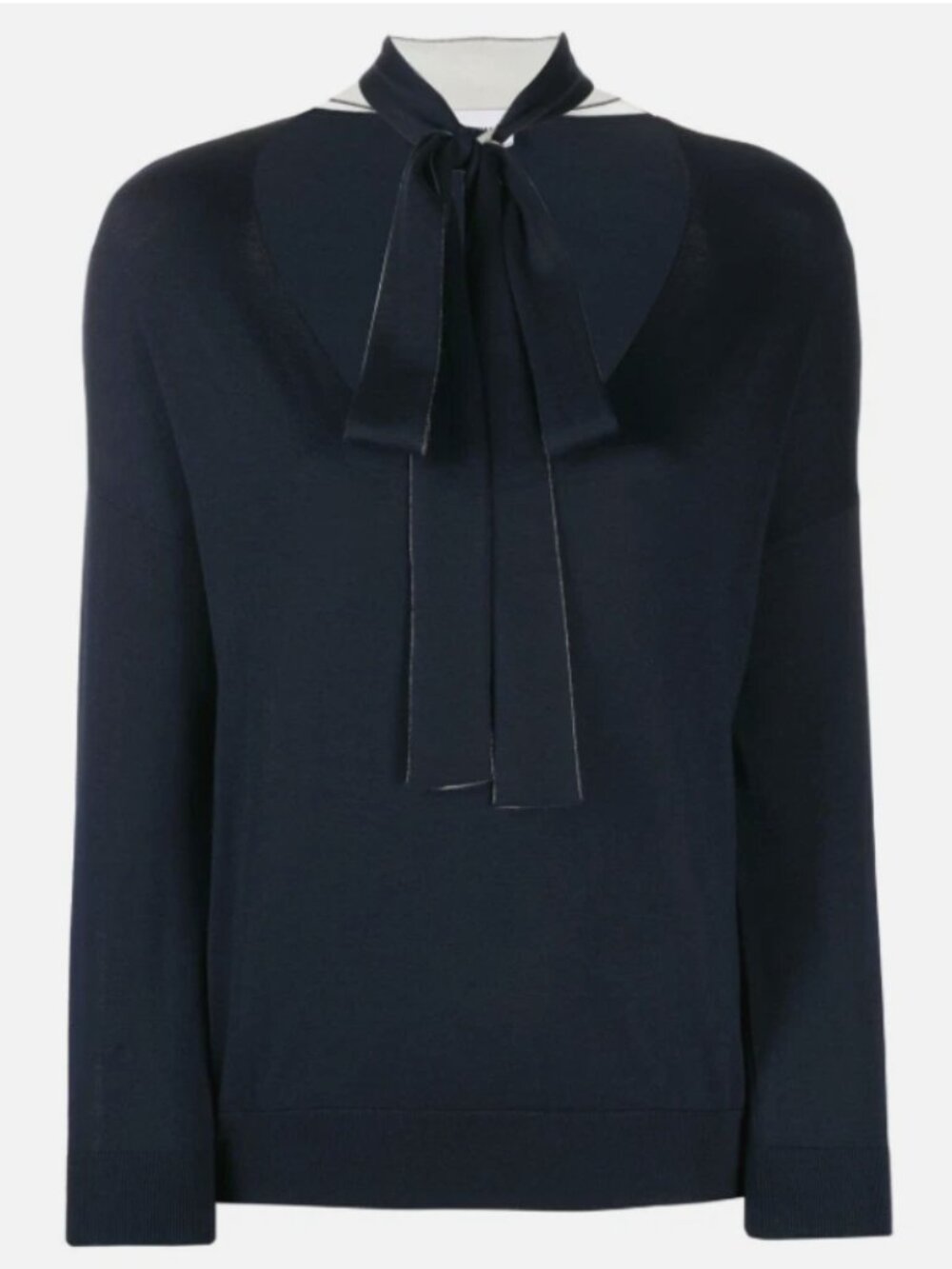 Red Valentino Bow Tie Sweater Top Women's Navy Wool Cashmere Size Medium